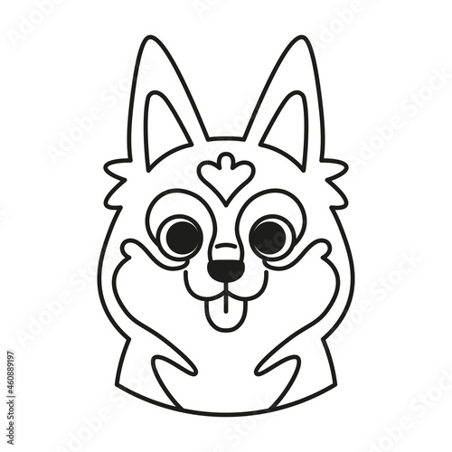 Isolated cute avatar of a husky dog breed Vector illustration