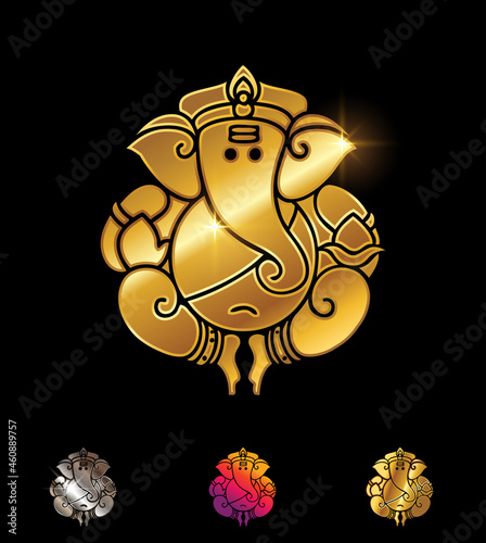 Golden Ganesha Vector Sign