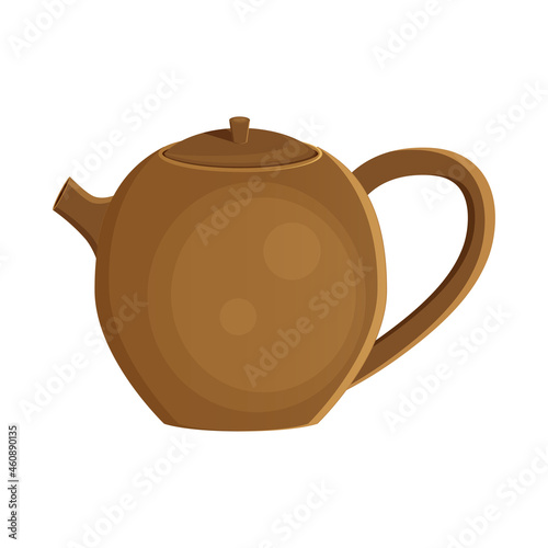 Earthenware ceramic pot brown color