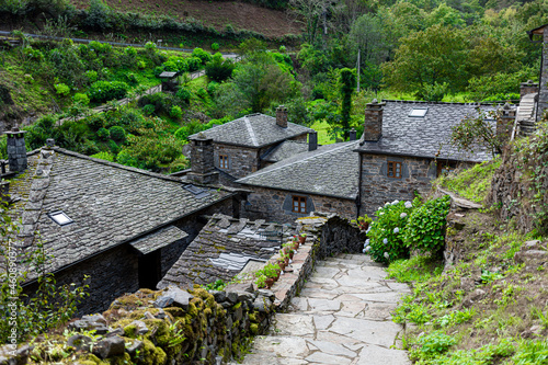 As Veigas, a small ethnographic village in Taramundi. Rustic landscape in Asturias. Spanish historical site.