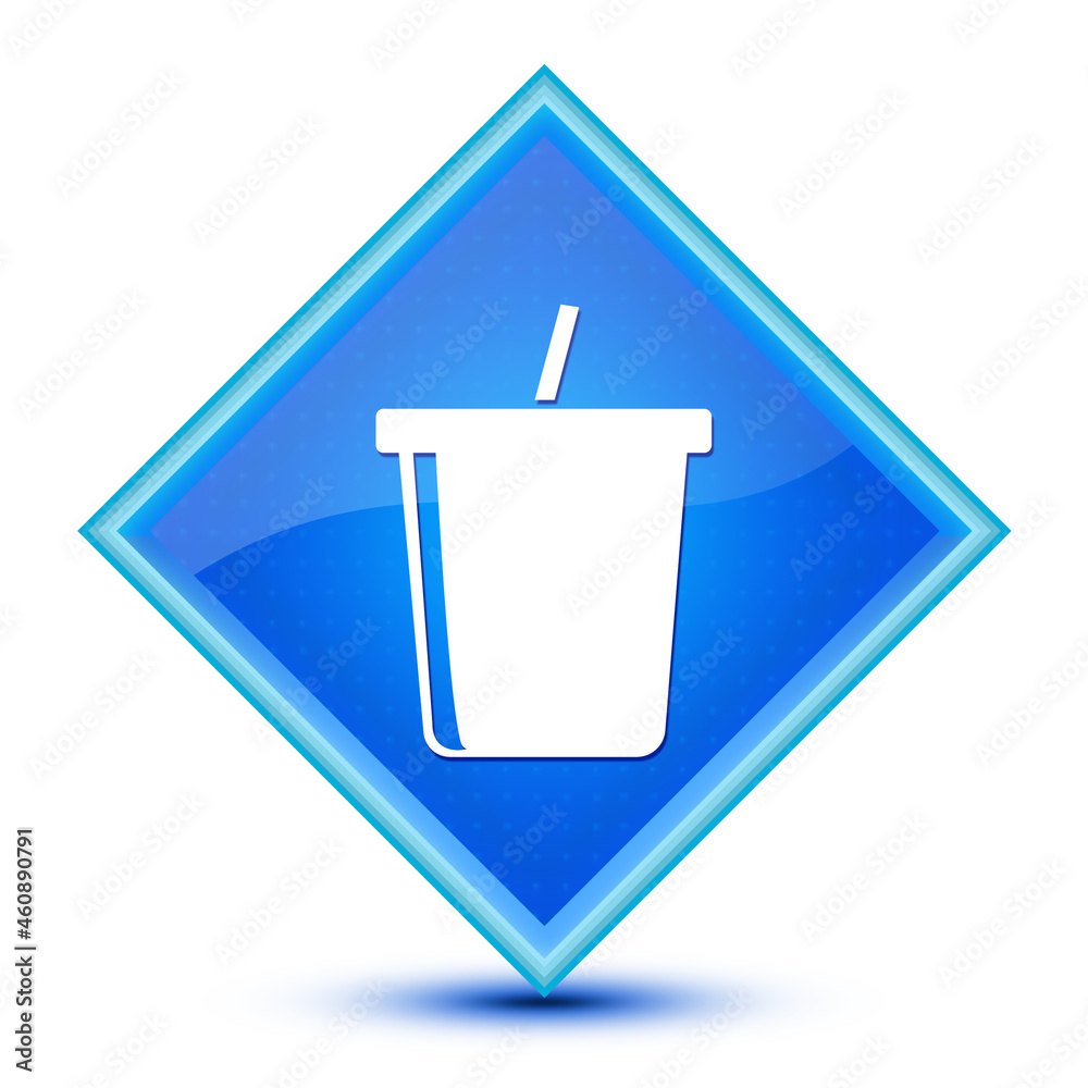 Soda icon isolated on special blue diamond button illustration Soda icon isolated on special blue diamond button illustration