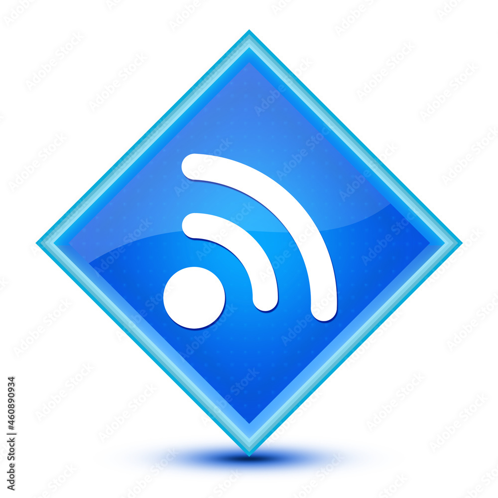 Network icon isolated on special blue diamond button illustration Network icon isolated on special blue diamond button illustration