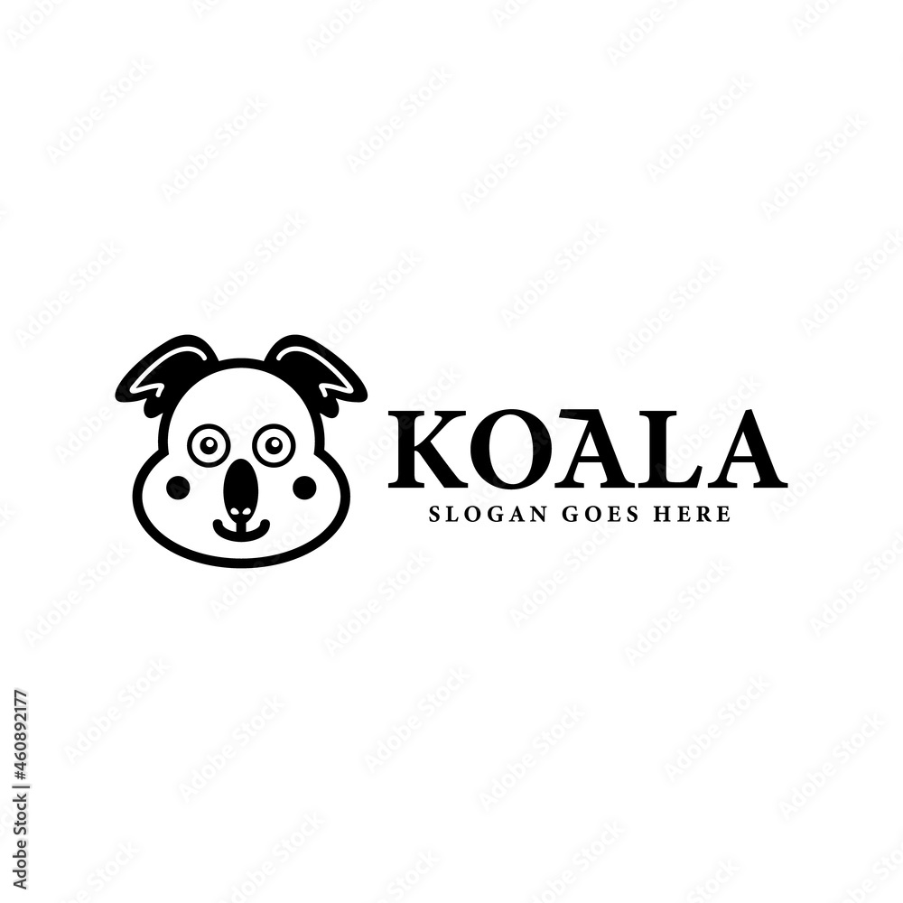 Koala face logo design template Koala face logo design template