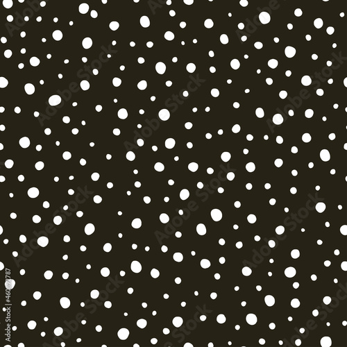 Black seamless pattern with white dots