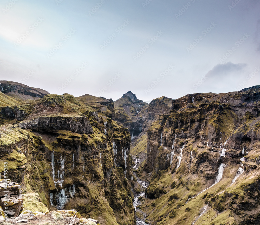 Mulagjufur canyon in south iceland 