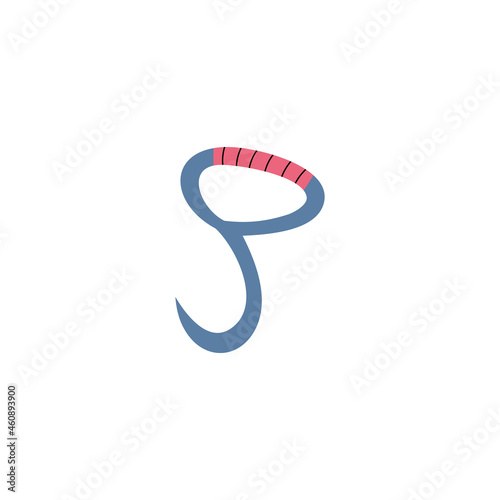 Wood logging hook tool from logger equipment, flat vector illustration isolated.
