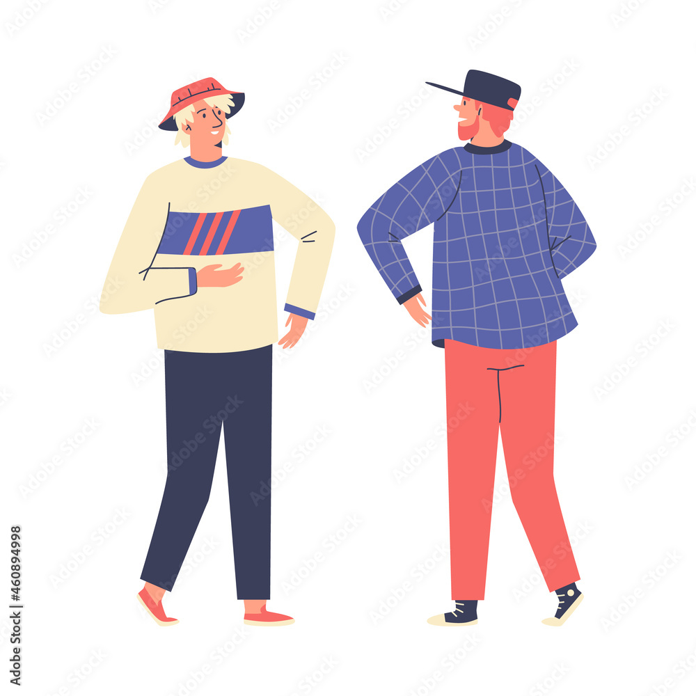 Elbow bump of two white male hipsters Elbow bump of two white male hipsters