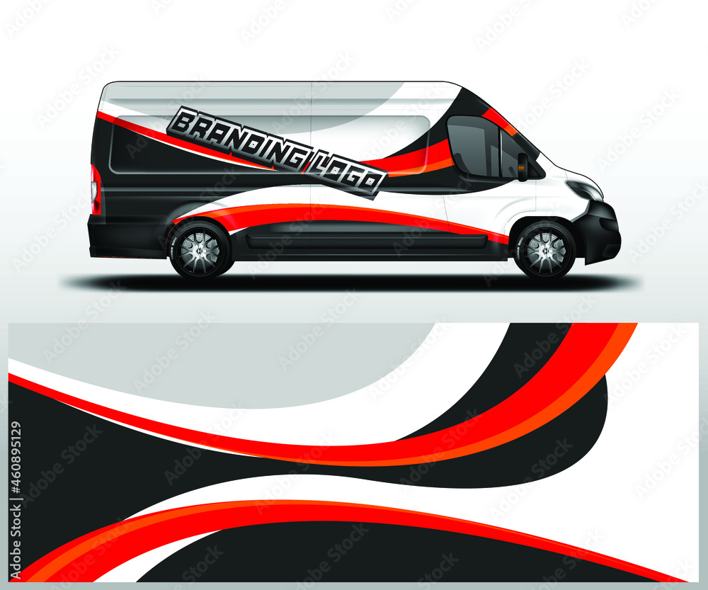 Car wrap company design vector , delivery van branding , decal background