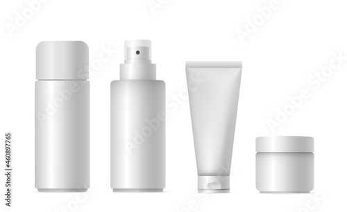 Cosmetics realistics products. Skin care creams. Graphic elements for websites selling cosmetics. Templates, mock up, set, collection. Cartoon flat vector illustration isolated on white background