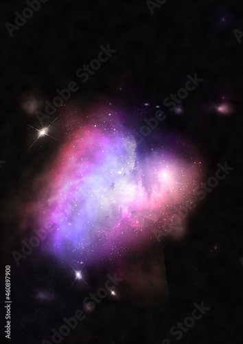 Star field in space and a nebulae