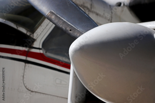 detail of the propeller of an old airplane 