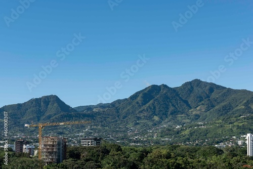Panoramic city landscape with blue sky. Escazu, San Jose, Costa Rica.  photo