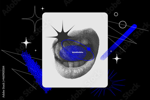 Universal trendy textured geometric bright bold shapes template