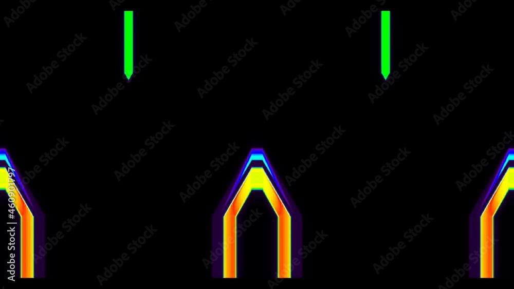 animated line shapes of glowing neon lines, on black background animated line shapes of glowing neon lines, on black background