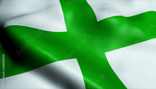 3D Waving Malta city Flag of Zejtun Closeup View photo