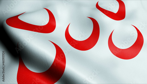 3D Waving Malta city Flag of Qormi Closeup View photo