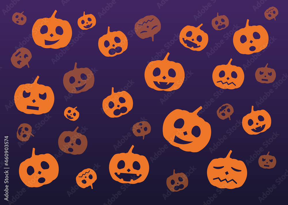 Halloween. Pumpkins pattern. Pumpkins with different gestures or expressions Halloween. Pumpkins pattern. Pumpkins with different gestures or expressions