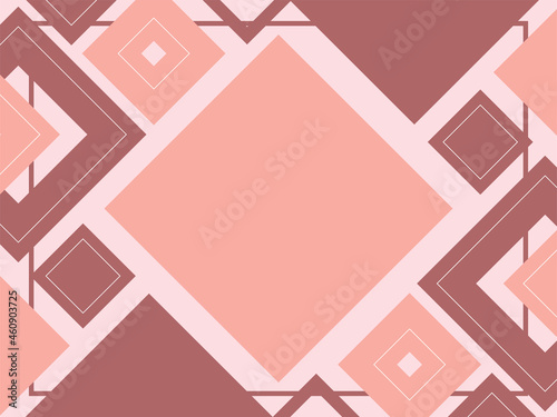 Abstract geometric pink background made from squares, shape pattern, rose gold template with copy space, modern layout, vector with place for text