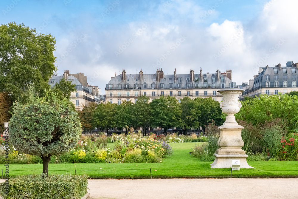 Paris, the Tuileries garden, beautiful public park
