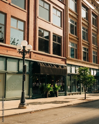 Architecture in downtown Bloomington, Illinois photo