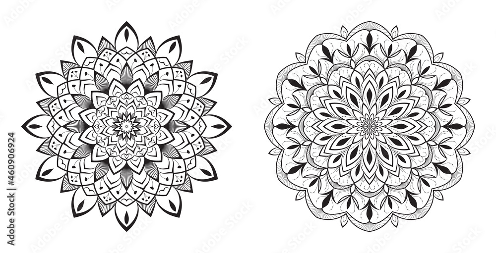 Mandala background Design, Decorative pattern With Arabic Islamic Pattern Style, Black or White Color Premium Vector. Mandala background Design, Decorative pattern With Arabic Islamic Pattern Style, Black or White Color Premium Vector.