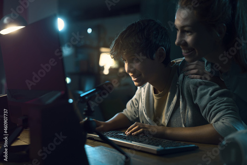 Friends playing video games together