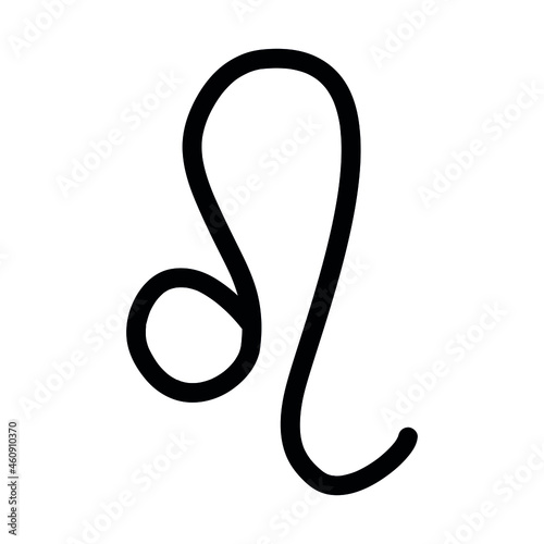 Vector hand drawn doodle sketch leo astrological zodiac sign isolated on white background