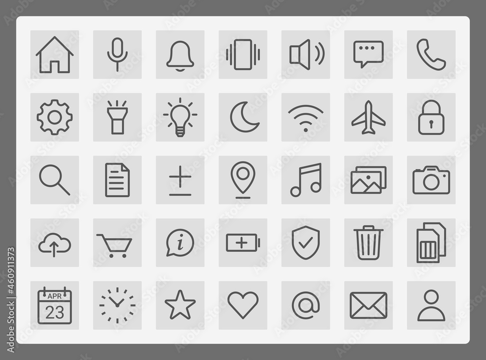 UI icons set. Line vector symbols for mobile technologies and web ...