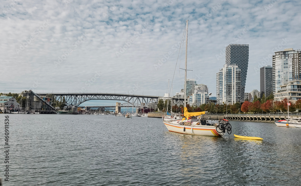 Obraz premium boat sailing near granville, Vancouver, BC