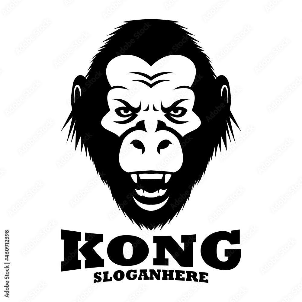 monkey chimpanzee head logo icon design vector