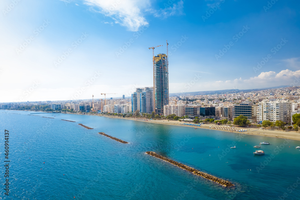 Obraz premium Aerial view of Limassol seafront. Cyprus