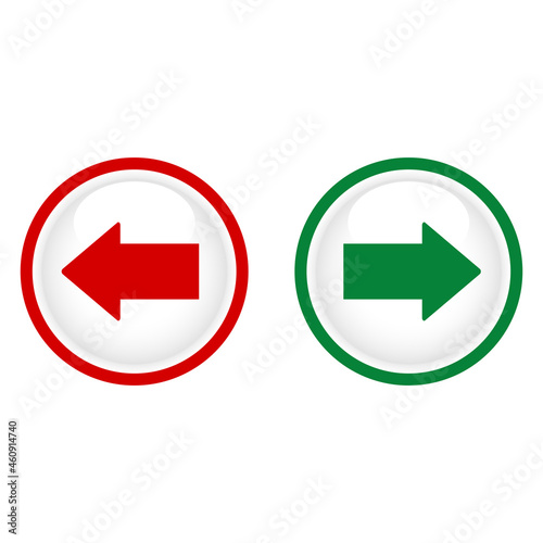 Illustration of green and red arrows in opposite directions in a circle