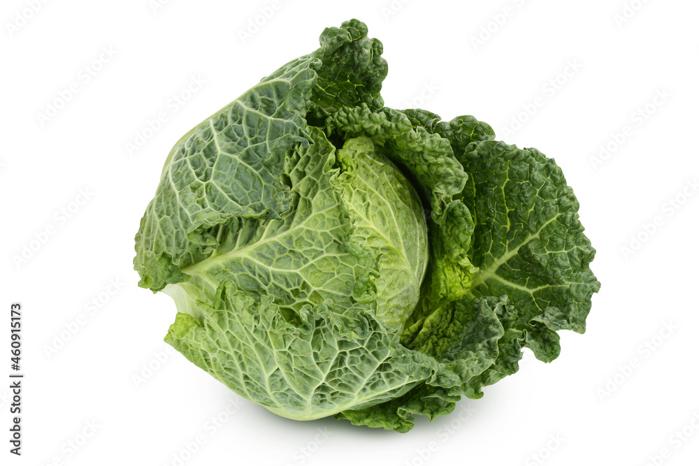 Savoy cabbage isolated on white background with clipping path and full depth of field Savoy cabbage isolated on white background with clipping path and full depth of field