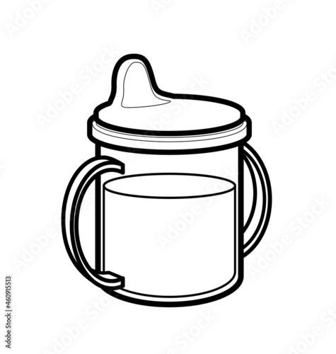 baby infant sippy sipper cup bottle lineart