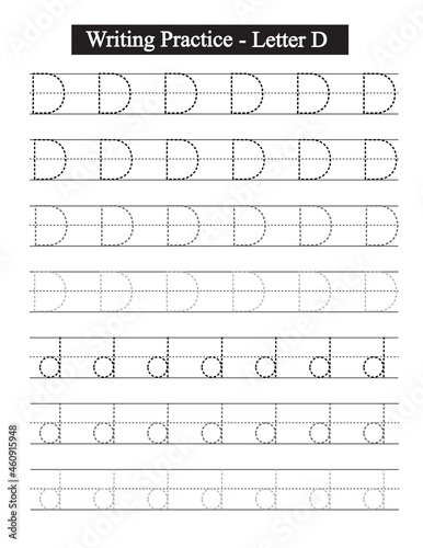 Alphabet tracing worksheet. A-Z writing pages. Handwriting exercise for kids. Printable worksheet. © Cecily Arts