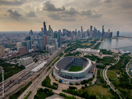 Aerial View of Soldier Field in Chicago Illinois photo