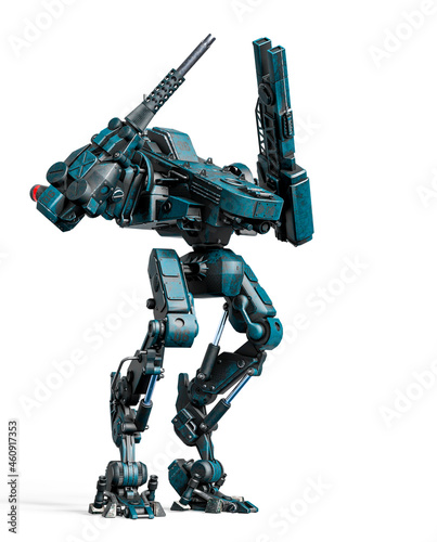 combat mech with arms up © DM7