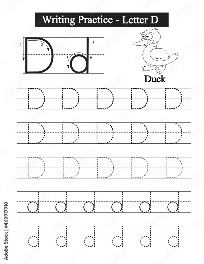 Alphabet tracing worksheet. A-Z writing pages. Handwriting exercise for ...