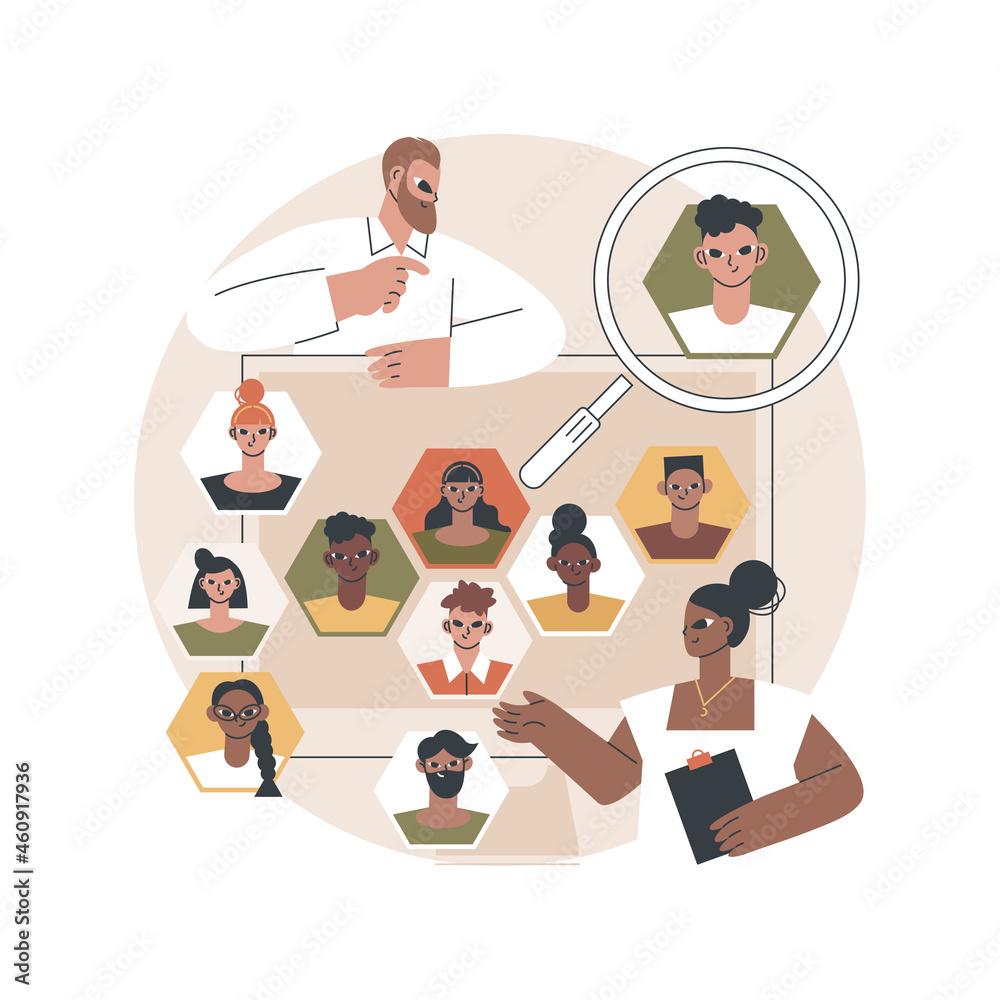 Customer persona abstract concept vector illustration. Understand potential customer needs, target audience, data-driven user research, brand positioning, collect feedback abstract metaphor.
