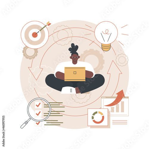 Project life cycle abstract concept vector illustration. Successful project management, stages of project completion, task assignment, business case, resource requirements abstract metaphor.