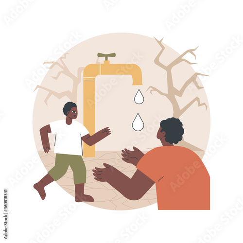 Lack of fresh water abstract concept vector illustration. Drinking water contamination, lack of sanitation service, drought, shortage of fresh water, environmental issue abstract metaphor.
