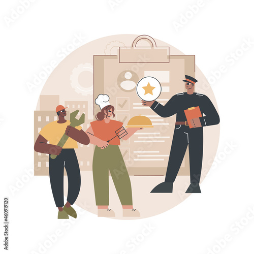 Alternative civilian service abstract concept vector illustration. Alternative conscription, non-military service, substitution for army, civilian work, government organization abstract metaphor.