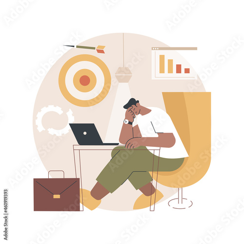 Frustration abstract concept vector illustration. Depression treatment, frustration management, anxiety and anger control, emotionally intelligent habits, mental health problem abstract metaphor.