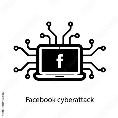 Azerbaijan, Baku October 4 2021: Vector image of a flat icon with the letter F in white. Cyberattack on Facebook. vector eps 10 icons