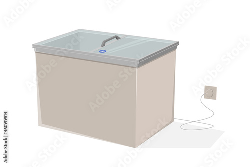 cartoon illustration of a freezer