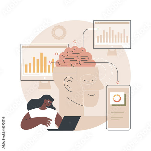 Artificial intelligence abstract concept vector illustration. AI, machine learning, artificial intelligence evolution, high tech, cutting edge technology, cognitive robotics abstract metaphor.