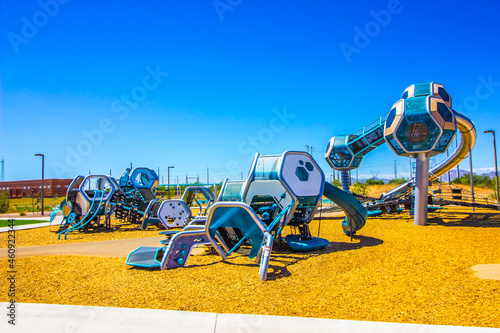 Photography Abstract Children's Playground Equipment At Free Public Park