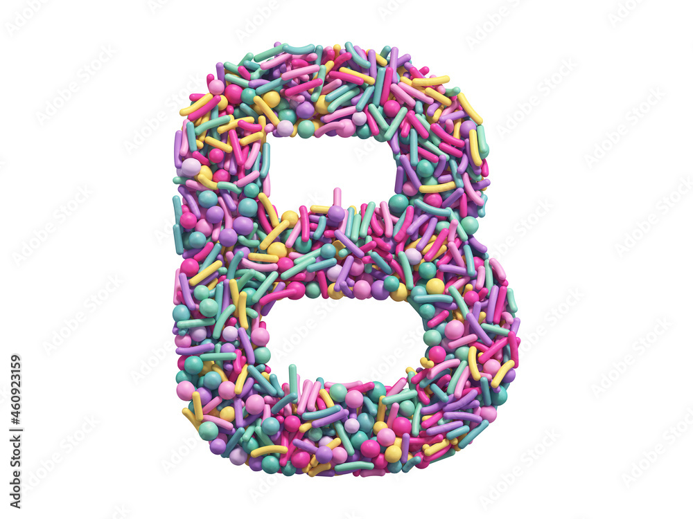 Candy sprinkles font. Letter B.