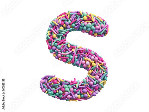 Candy sprinkles font. Letter S.