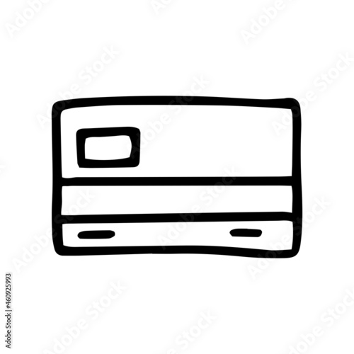 credit card line vector doodle simple icon